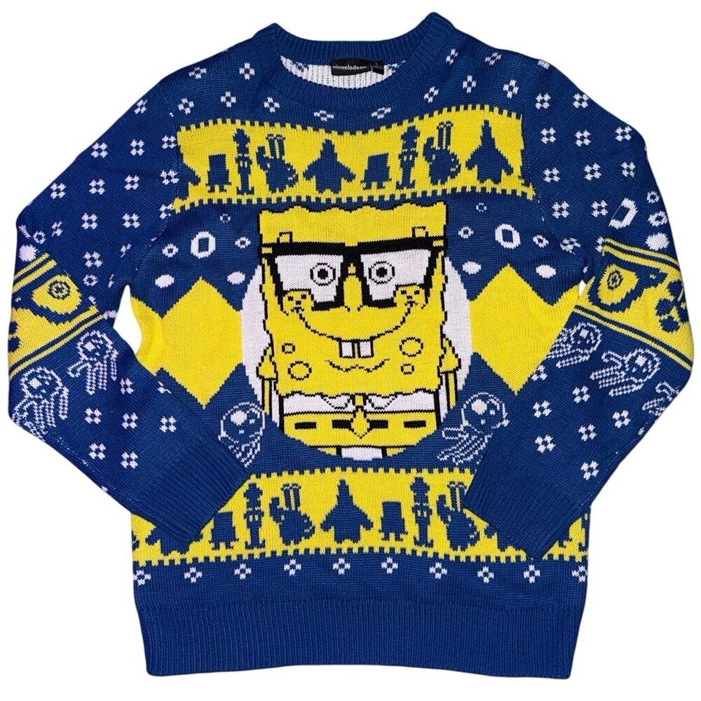 Nickelodeon Spongebob Squarepants Ugly Christmas Sweater Mens large nwot shirt
